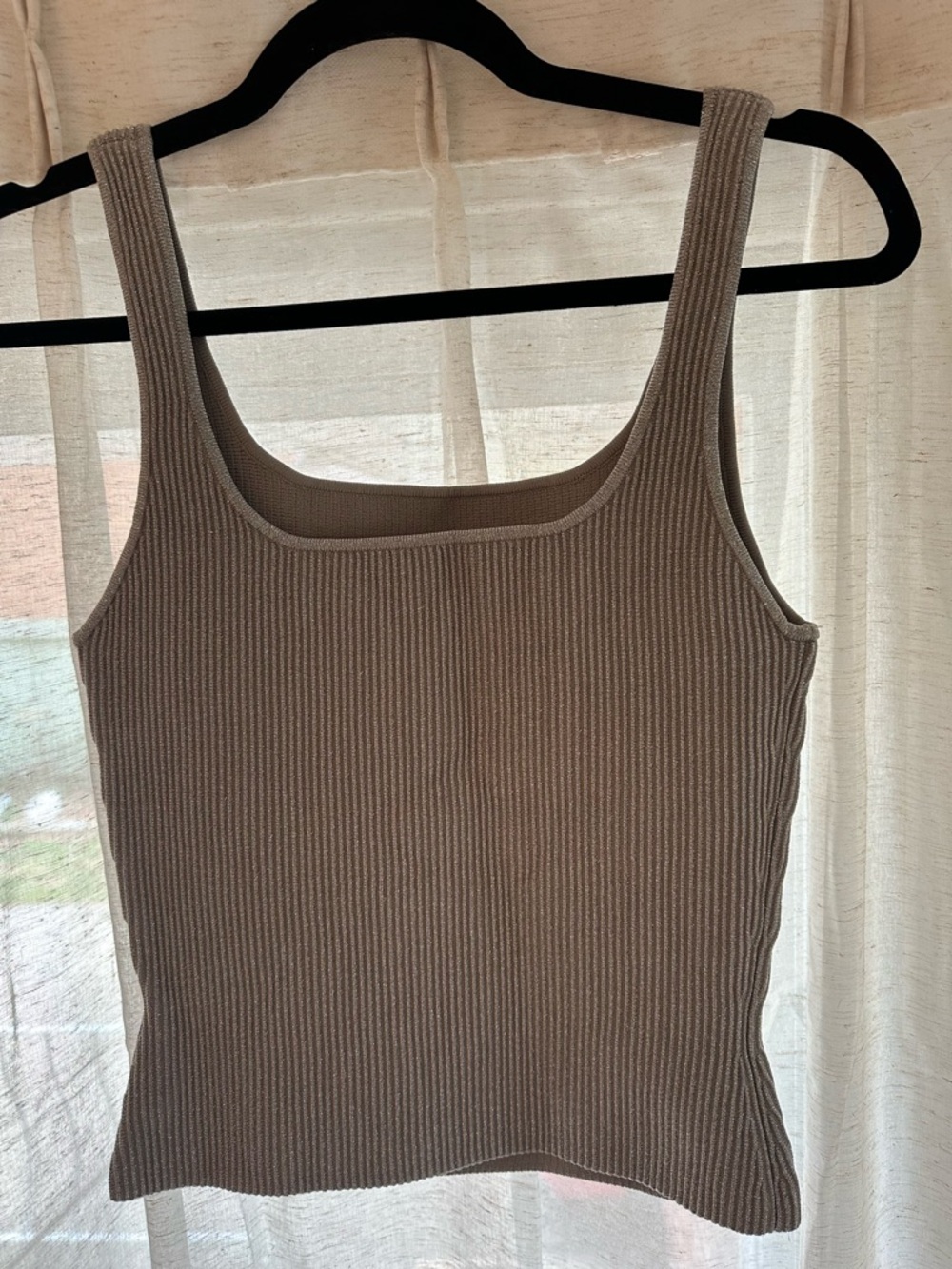 Babaton Ribbed Square-Neck Tank — Silver - Picture 4 of 4
